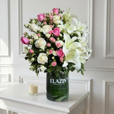 جار گل شیشه ای رز